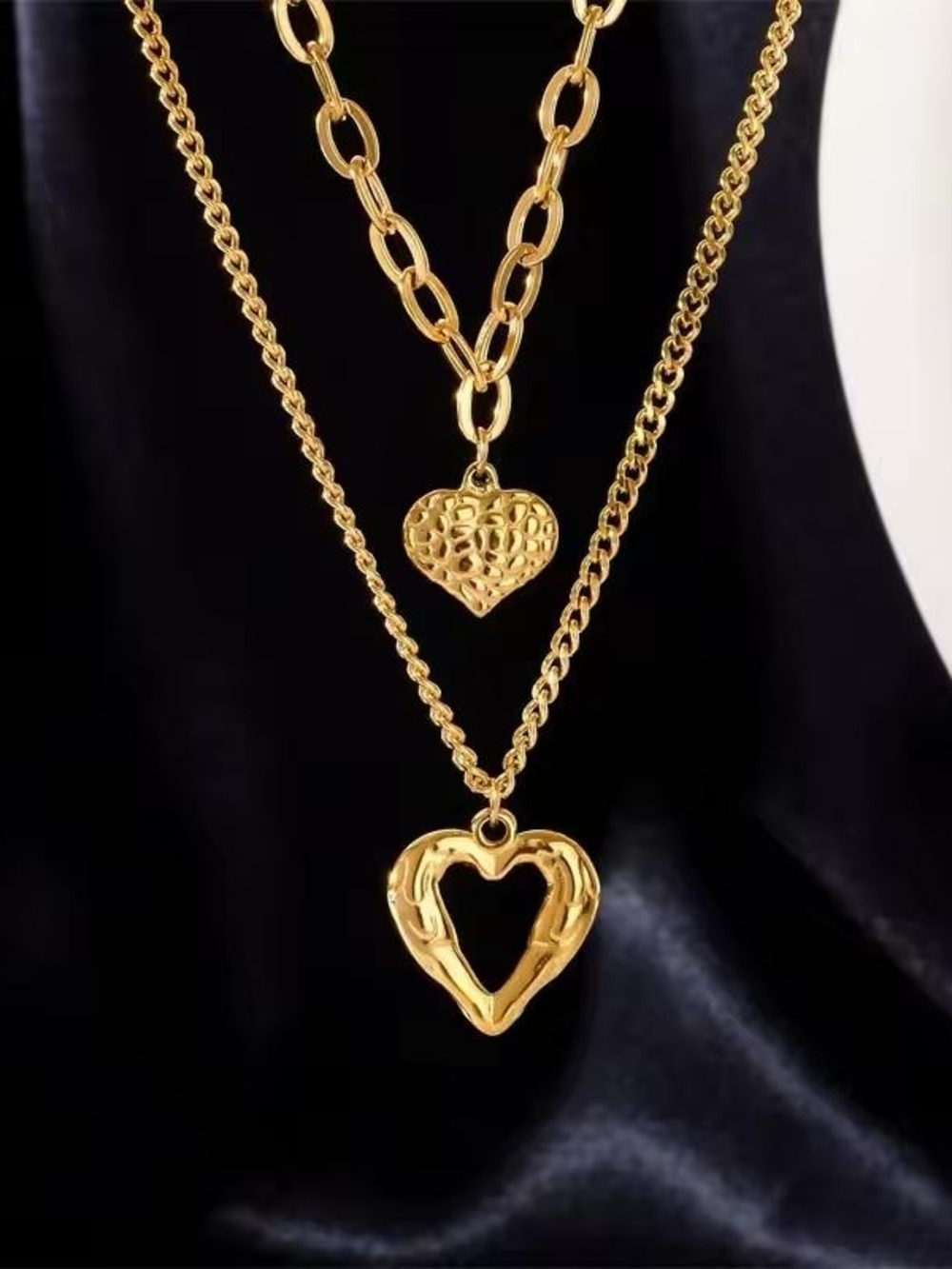 Gold Layered Heart Pendant Necklace